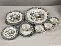 Full set of plates, cups and saucers