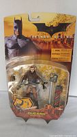 Front of unopened Batman Begins Ducard action figure blister pack
