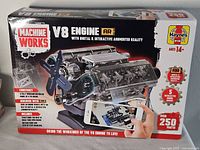 Front of boxed Machine Works V8 Engine AR kit showing features and branding