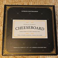 Box lid displaying product name, dimensions, and features