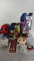 Group shot showing all listed Star Wars items