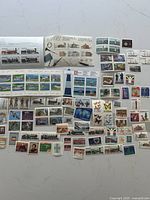 Entire assortment of Canadian mint stamps arranged on surface