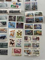 Overview of mint Canadian stamps variety sheets and singles