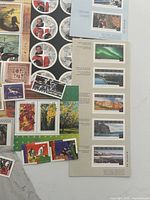 Assorted Canadian stamp souvenir sheets and booklet panes