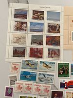 overall view showing art pane, aircraft and maple leaf definitives