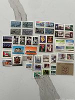 All stamps laid out showing variety and condition