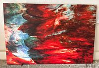 Front view of the abstract canvas showing colors and full artwork