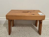 Front view of pine foot stool