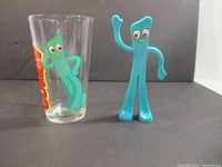Gumby glass and figure front view