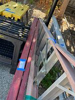 Top view showing ladder side rails and rungs