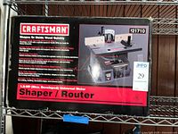 Retail box referencing Craftsman shaper/router showing table image