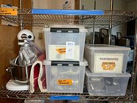 KitchenAid mixer, storage bins, Raviolissima box