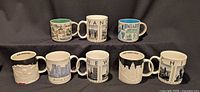 All eight Starbucks Destination mugs displayed front view