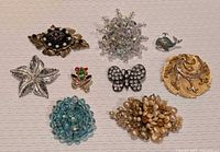All nine brooches overview