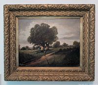 Framed oil painting overall view