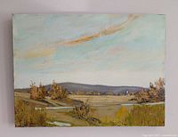 Full view of landscape painting on wall