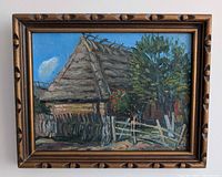 Front view showing entire framed painting