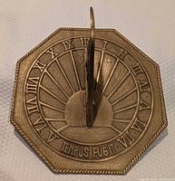 Top view showing full sundial, Roman numerals, inscription