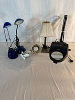 Group shot of all five lamps on tabletop