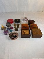 All nineteen containers arranged on table