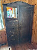 Full view of wooden wardrobe cabinet