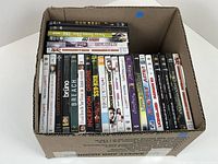 Box showing all DVD spines for quantity and sample titles