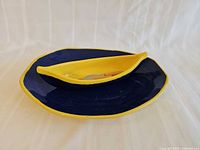 Platter with canoe bowl and spreaders displayed