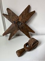 Niddy noddy and roller stamp together