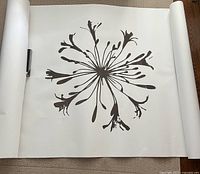 Full view of rolled-out print with Agapanthus design