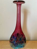 Tall blown glass vase full view
