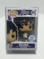Front view of sealed Funko Pop! Selena #206 Diamond figure in protector