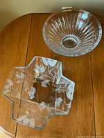 Top view of both glass bowls showing patterns and shapes