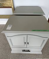 Top view of both nightstands showing size label