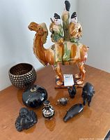 Group shot of all eight décor items on table