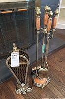 Overall view of firescreen and tool set