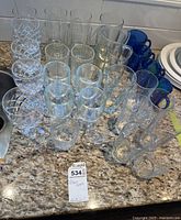 Overview of all glassware on countertop