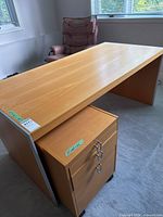 Desk and file cabinet overall view