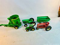 Group shot of all five diecast farm toys