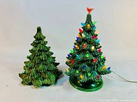 Both ceramic trees side by side showing relative sizes