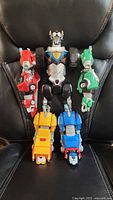 Front view of combined Voltron figure showing all five lions