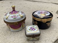 All three Limoges boxes showing size and design