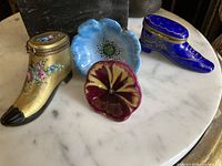 Closed boxes showing exterior colours and forms