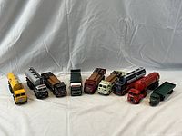 All nine Corgi brewery trucks lined up