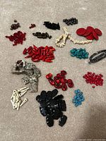 overview of all bead groupings on carpet