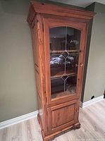 Full view of solid wood curio cabinet