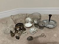 All items grouped showing baskets, dishes, shakers, relish tray, etc.