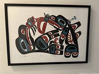 Full view of framed print on wall