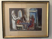 Framed gouache painting showing full artwork and mat