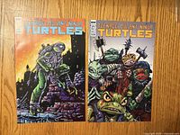 Front covers of both TMNT comics
