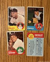 Fronts of the four 1963 Topps cards